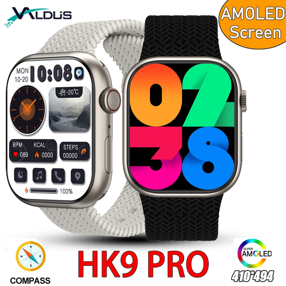 1. Reloj inteligente HK9 Pro Serie 8 para hombre y mujer, pulsera con Pantalla Amoled de 2023 pulgadas, brújula, NFC, Bluetooth, llamadas, para Android e IOS, novedad de 2,02