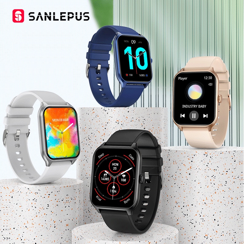 2. SANLEPUS-reloj inteligente para hombre y mujer, pulsera con pantalla HD de 1,96 pulgadas, más de 100 modos deportivos, Bluetooth, llamadas, control del ritmo cardíaco, 2023