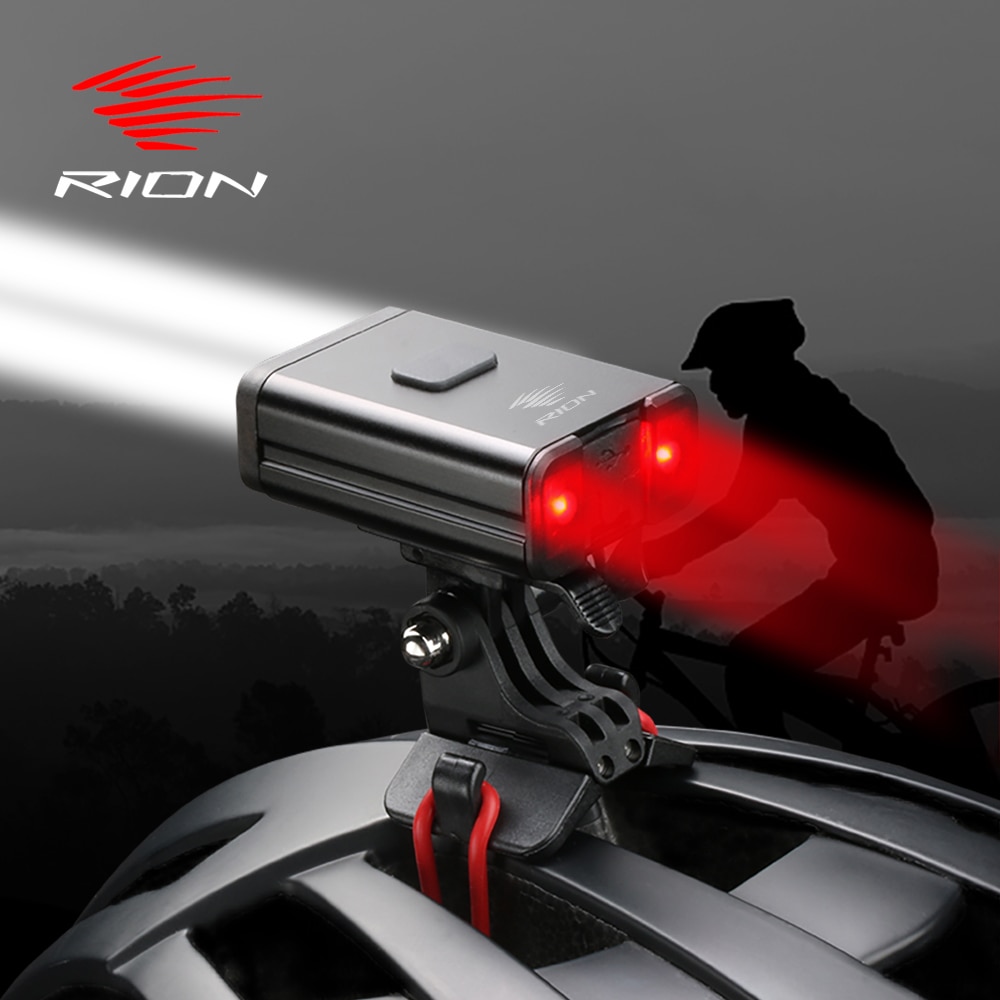 1. RION-Luz LED para ciclismo, Luz trasera para casco de Bicicleta de montaña, recargable por USB