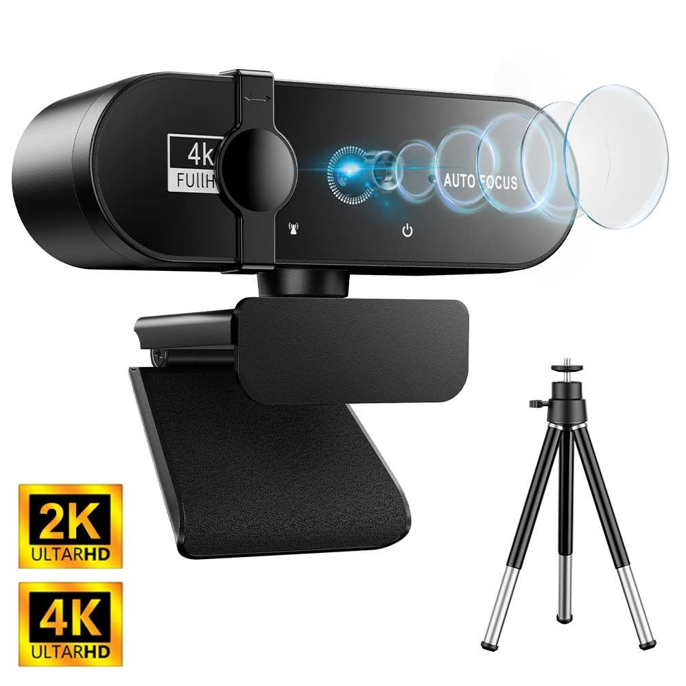 4. Cámara Web 4K 2K 1080p Mini 30fps Usb cámara Web Full Hd con micrófono trípode autoenfoque cámara Web para PC portátil Mac